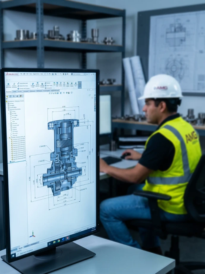 Proceso de ensamble mecánico de maquinaria para líneas de producción industrial.